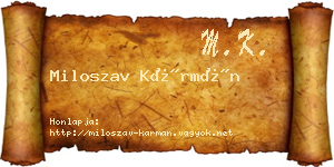 Miloszav Kármán névjegykártya